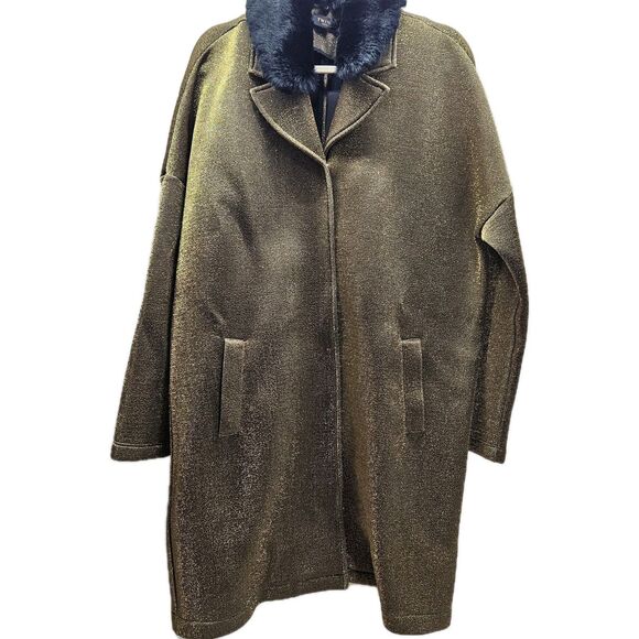 Twin Set Simona Barbieri Womens Gold Metallic Jacket Size Medium - Picture 1 of 14